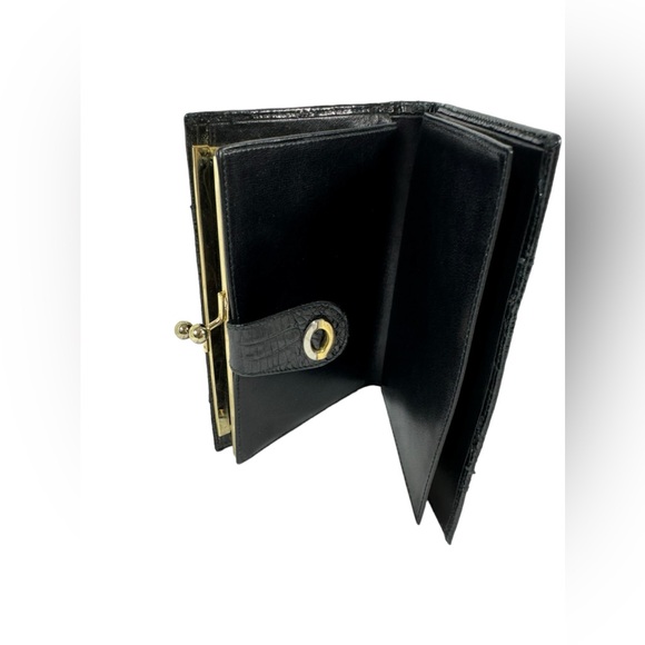 Genuine black caiman alligator coin wallet bill organizer - Picture 7 of 11